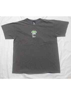 Vtg Y2K  ThinkGeek Size Large Super Mario 1-Up Mushroom Graphic T-Shirt (M324)